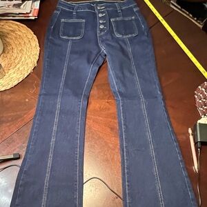 High-Waisted Blue Flare Jeans